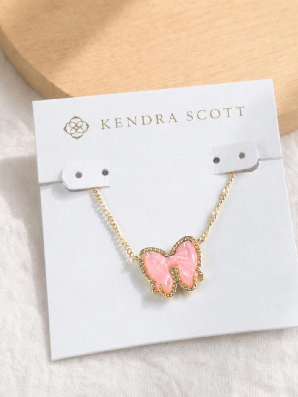 Kendra Scott Haley Bow Gold Blush Mother-of-Pearl Necklace